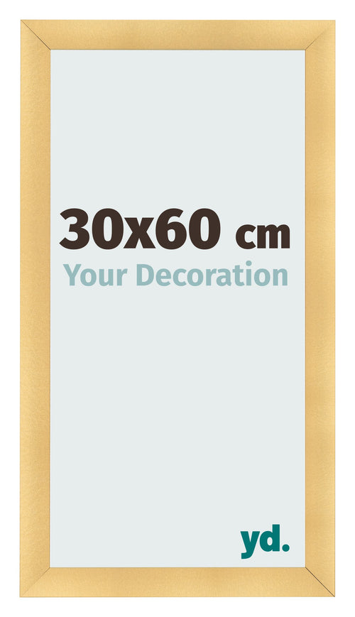 Fotolijst 30x60cm Goud Mat MDF Pisa Voorzijde Maat | Yourdecoration.nl
