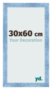 Fotolijst 30x60cm Helder Blauw Geveegd MDF Pisa Voorzijde Maat | Yourdecoration.nl