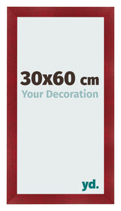 Fotolijst 30x60cm Wijnrood Geveegd MDF Pisa Voorzijde Maat | Yourdecoration.nl
