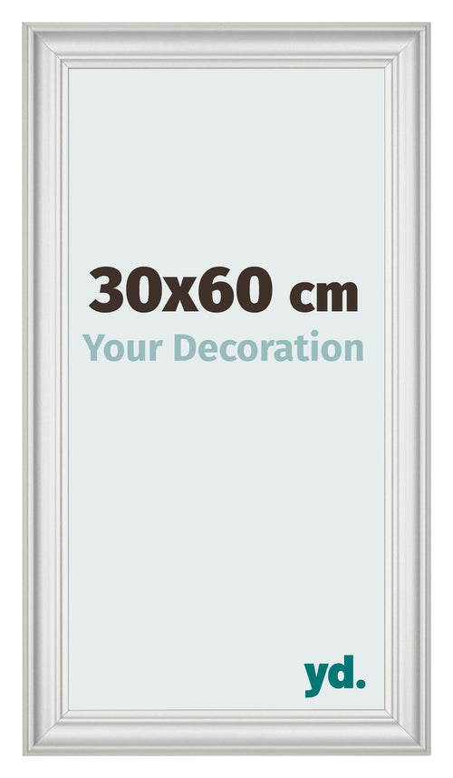 Fotolijst 30x60cm Wit Geveegd MDF Lazio Voorzijde Maat | Yourdecoration.nl