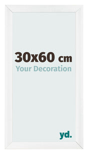 Fotolijst 30x60cm Wit Hoogglans MDF Pisa Voorzijde Maat | Yourdecoration.nl