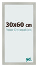 Fotolijst 30x60cm Zilver Mat MDF Bologna Voorzijde Maat | Yourdecoration.nl