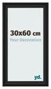 Fotolijst 30x60cm Zwart Houtnerf MDF Lazio Voorzijde Maat | Yourdecoration.nl