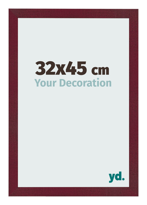 Fotolijst 32x45 cm Wijnrood Geveegd MDF Bologna Voorzijde Maat | Yourdecoration.nl
