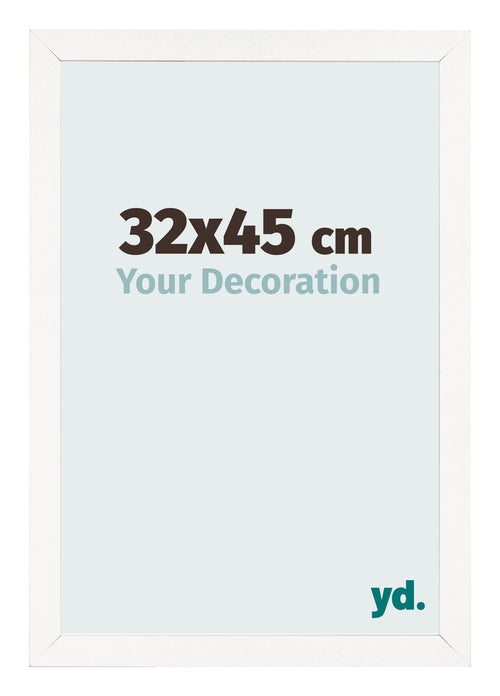 Fotolijst 32x45 cm Wit Hoogglans MDF Bologna Voorzijde Maat | Yourdecoration.nl