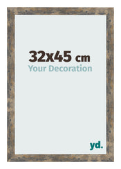 Fotolijst 32x45cm Blauw Goud Gemeleerd MDF Bologna Voorzijde Maat | Yourdecoration.nl