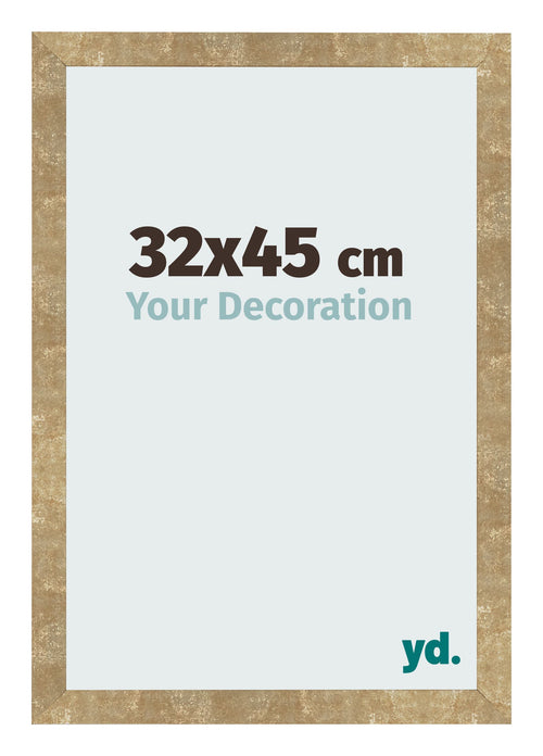 Fotolijst 32x45cm Goud Antiek MDF Bologna Voorzijde Maat | Yourdecoration.nl