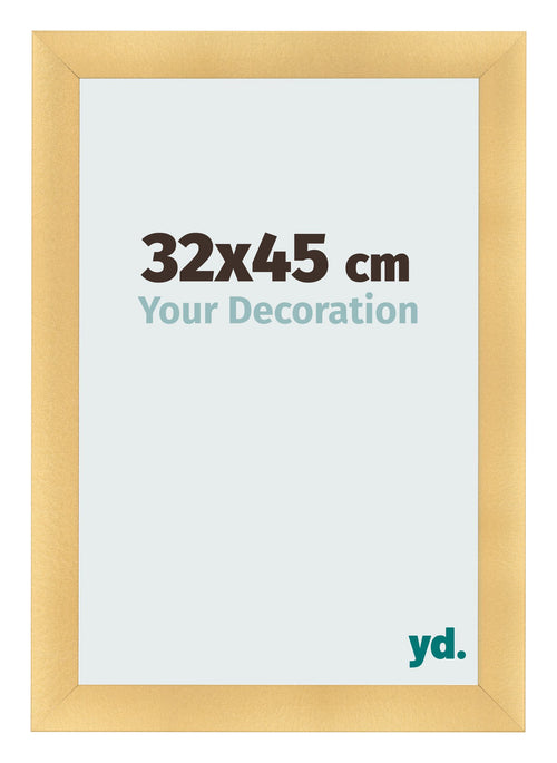 Fotolijst 32x45cm Goud Mat MDF Pisa Voorzijde Maat | Yourdecoration.nl