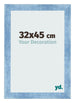 Fotolijst 32x45cm Helder Blauw Geveegd MDF Pisa Voorzijde Maat | Yourdecoration.nl