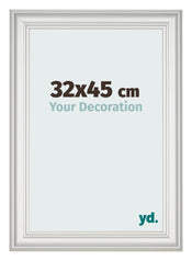 Fotolijst 32x45cm Wit Geveegd MDF Lazio Voorzijde Maat | Yourdecoration.nl