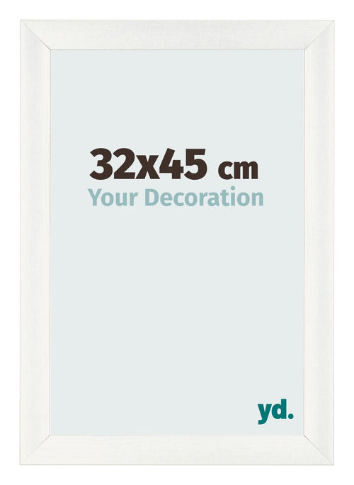 Fotolijst 32x45cm Wit Geveegd MDF Pisa Voorzijde Maat | Yourdecoration.nl
