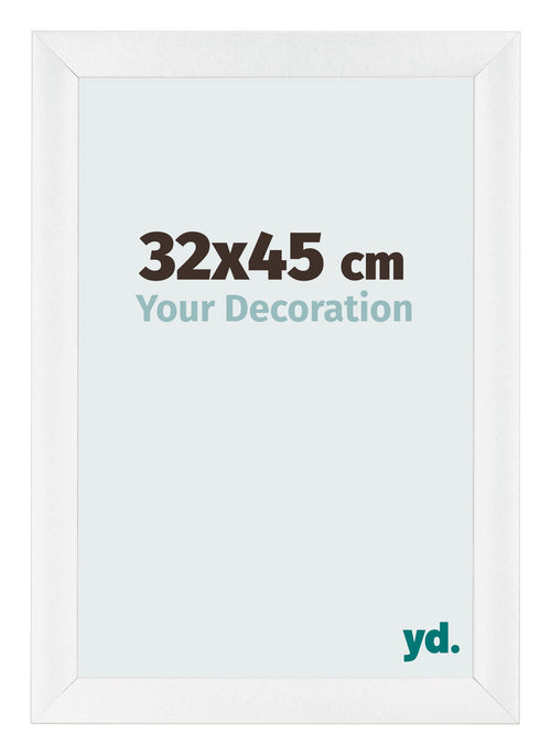 Fotolijst 32x45cm Wit Hoogglans MDF Pisa Voorzijde Maat | Yourdecoration.nl