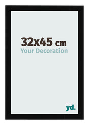Fotolijst 32x45cm Zwart Hoogglans MDF Bologna Voorzijde Maat | Yourdecoration.nl