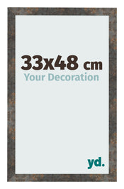 Fotolijst 33x48 cm Geoxideerd Metaal MDF Bologna Voorzijde Maat | Yourdecoration.nl