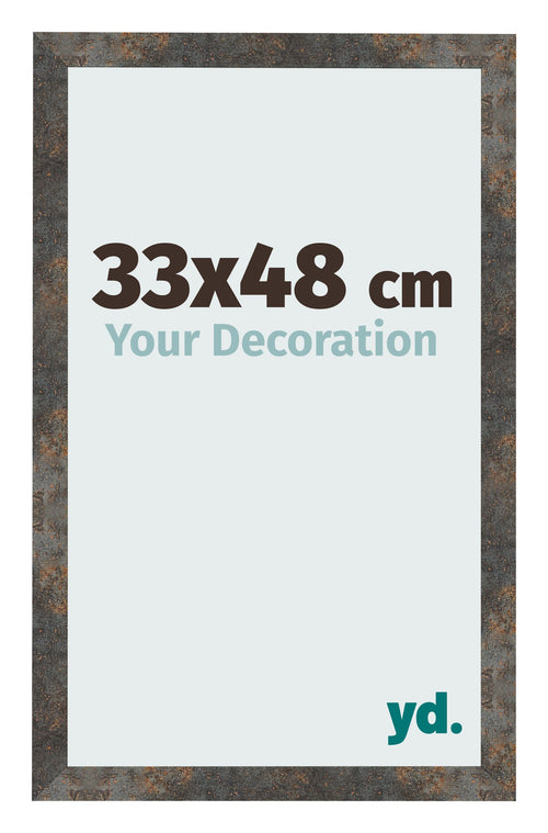 Fotolijst 33x48 cm Geoxideerd Metaal MDF Bologna Voorzijde Maat | Yourdecoration.nl