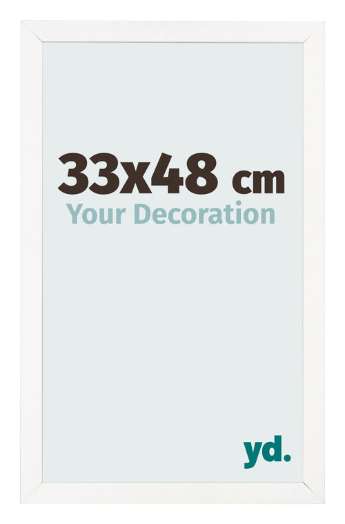Fotolijst 33x48 cm Wit Hoogglans MDF Bologna Voorzijde Maat | Yourdecoration.nl