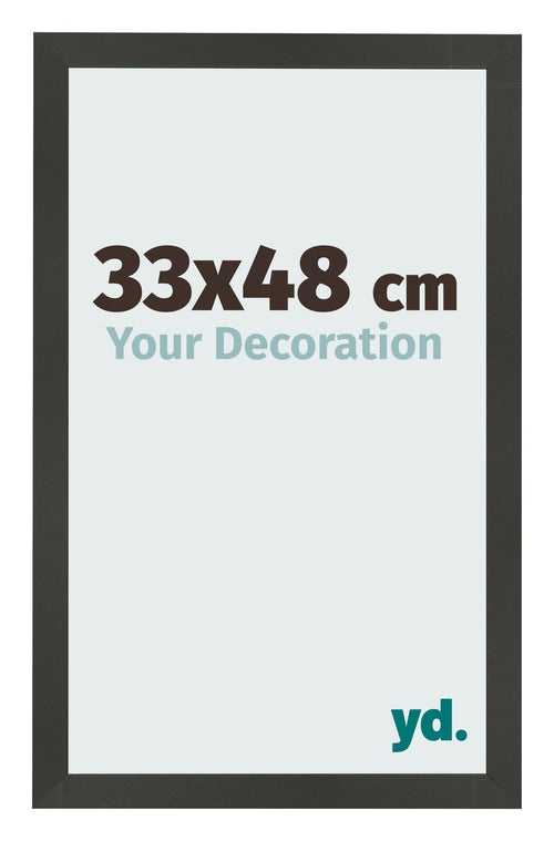 Fotolijst 33x48cm Antraciet MDF Bologna Voorzijde Maat | Yourdecoration.nl