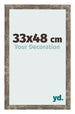 Fotolijst 33x48cm Blauw Goud Gemeleerd MDF Bologna Voorzijde Maat | Yourdecoration.nl