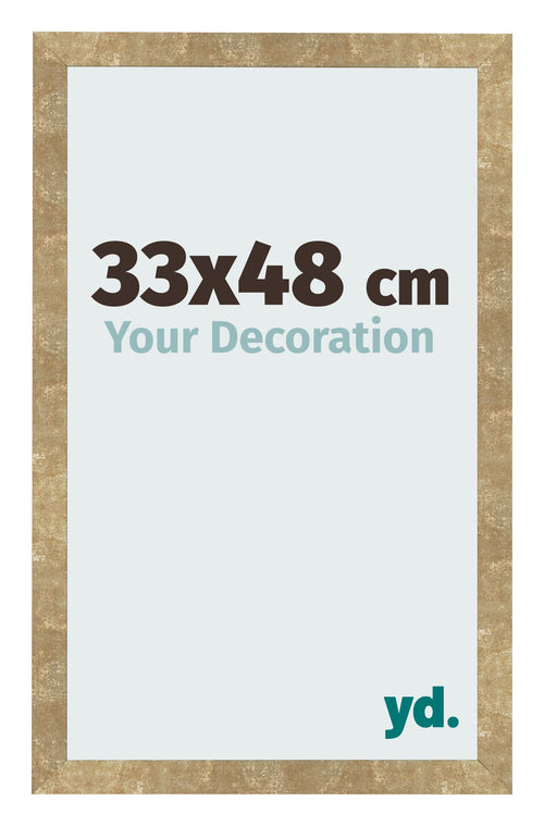 Fotolijst 33x48cm Goud Antiek MDF Bologna Voorzijde Maat | Yourdecoration.nl