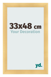 Fotolijst 33x48cm Goud Mat MDF Pisa Voorzijde Maat | Yourdecoration.nl