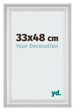 Fotolijst 33x48cm Wit Geveegd MDF Lazio Voorzijde Maat | Yourdecoration.nl