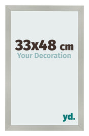 Fotolijst 33x48cm Zilver Mat MDF Bologna Voorzijde Maat | Yourdecoration.nl