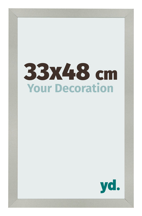 Fotolijst 33x48cm Zilver Mat MDF Bologna Voorzijde Maat | Yourdecoration.nl