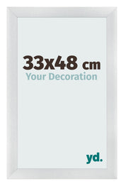 Fotolijst 33x48cm Zilver Mat MDF Pisa Voorzijde Maat | Yourdecoration.nl
