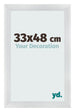 Fotolijst 33x48cm Zilver Mat MDF Pisa Voorzijde Maat | Yourdecoration.nl