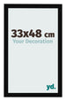 Fotolijst 33x48cm Zwart Hoogglans MDF Bologna Voorzijde Maat | Yourdecoration.nl