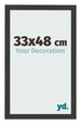 Fotolijst 33x48cm Zwart Houtnerf MDF Bologna Voorzijde Maat | Yourdecoration.nl