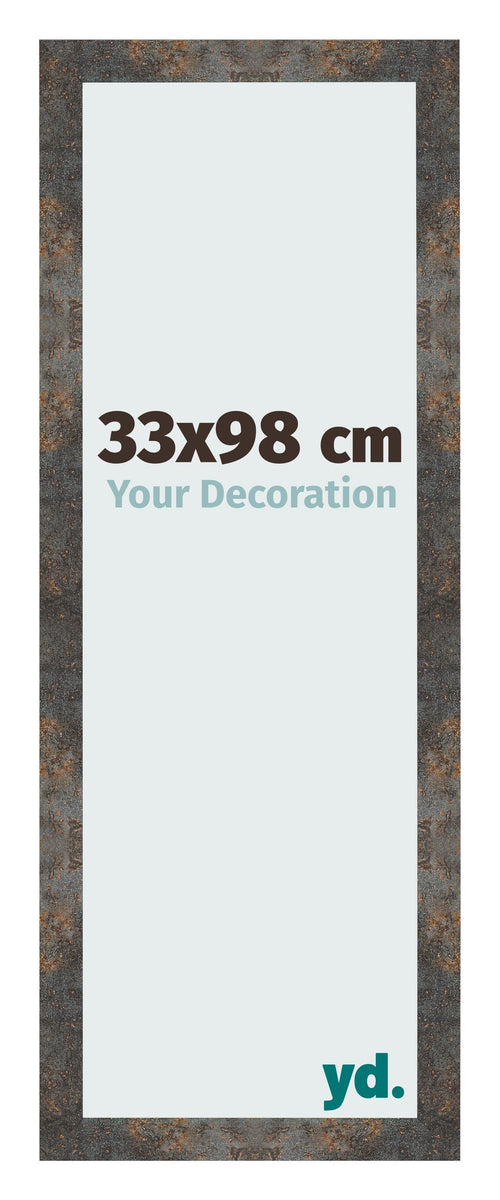 Fotolijst 33x98 cm Geoxideerd Metaal MDF Bologna Voorzijde Maat | Yourdecoration.nl
