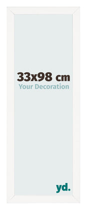 Fotolijst 33x98 cm Wit Hoogglans MDF Bologna Voorzijde Maat | Yourdecoration.nl