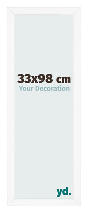 Fotolijst 33x98 cm Wit Mat MDF Bologna Voorzijde Maat | Yourdecoration.nl