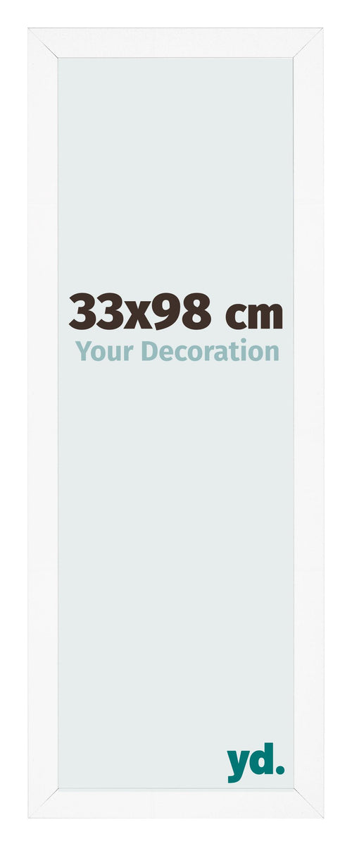 Fotolijst 33x98 cm Wit Mat MDF Bologna Voorzijde Maat | Yourdecoration.nl