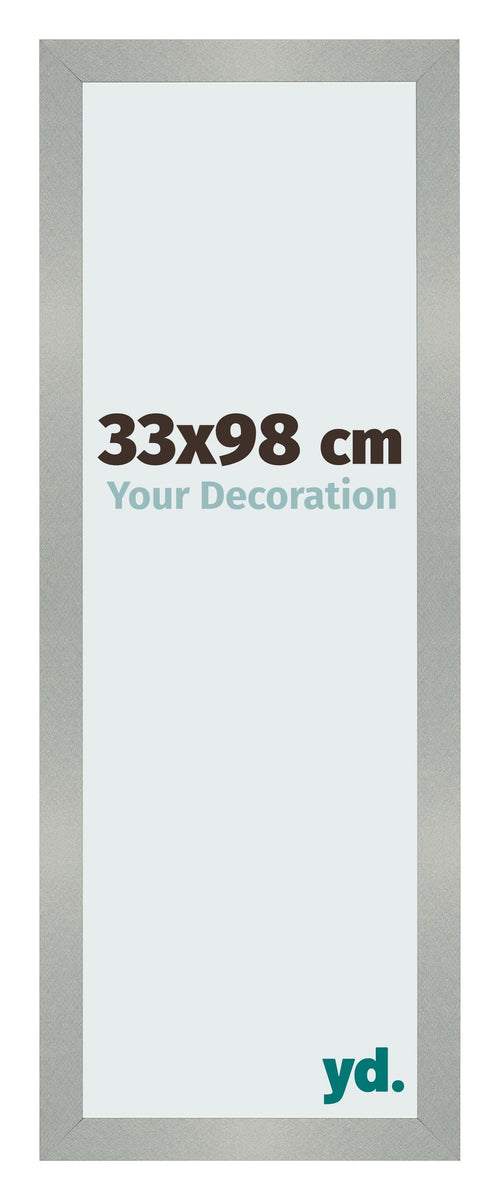 Fotolijst 33x98cm Aluminium Geborsteld MDF Bologna Voorzijde Maat | Yourdecoration.nl