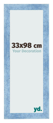 Fotolijst 33x98cm Helder Blauw Geveegd MDF Pisa Voorzijde Maat | Yourdecoration.nl