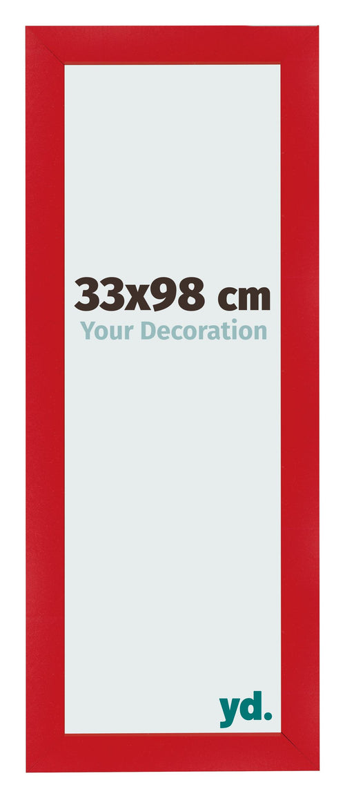 Fotolijst 33x98cm Rood MDF Pisa Voorzijde Maat | Yourdecoration.nl