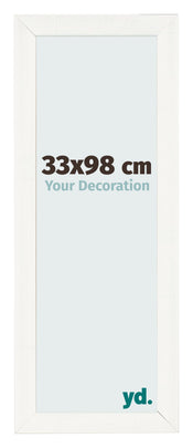 Fotolijst 33x98cm Wit Geveegd MDF Pisa Voorzijde Maat | Yourdecoration.nl