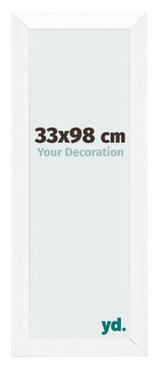 Fotolijst 33x98cm Wit Hoogglans MDF Pisa Voorzijde Maat | Yourdecoration.nl
