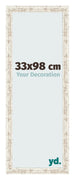 Fotolijst 33x98cm Wit Vintage MDF Bologna Voorzijde Maat | Yourdecoration.nl