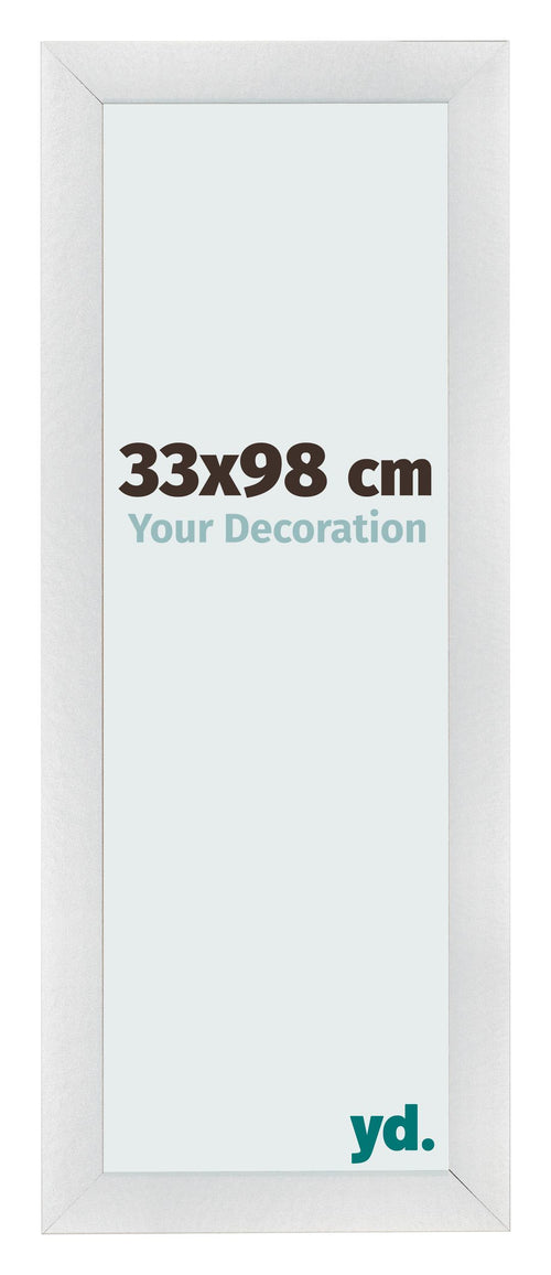 Fotolijst 33x98cm Zilver Mat MDF Pisa Voorzijde Maat | Yourdecoration.nl