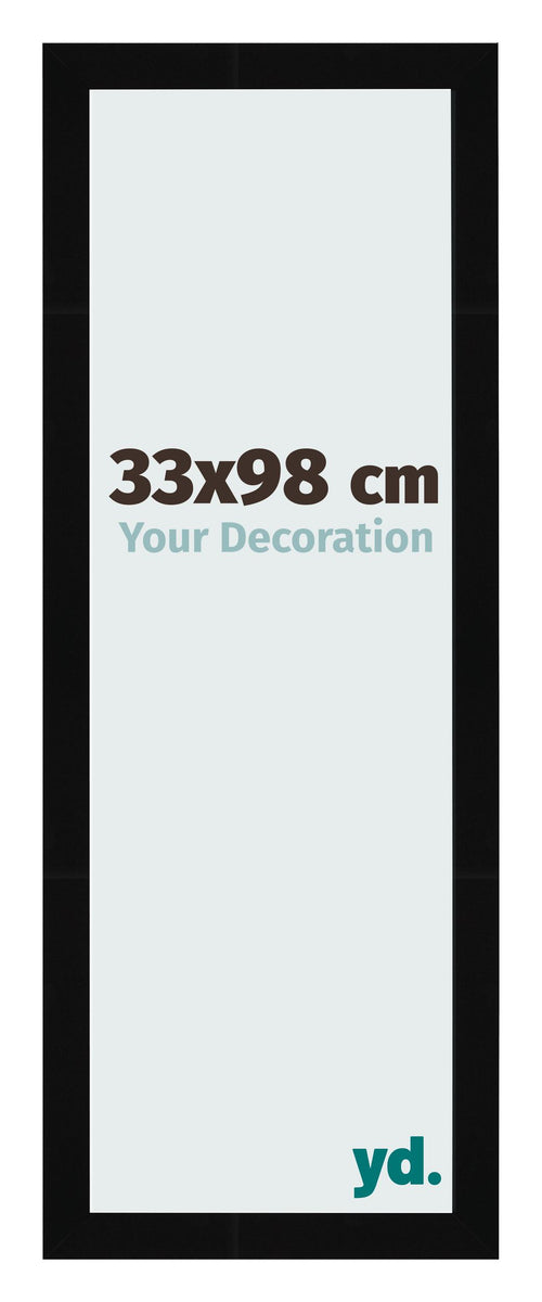 Fotolijst 33x98cm Zwart Hoogglans MDF Bologna Voorzijde Maat | Yourdecoration.nl