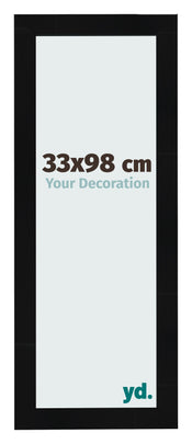 Fotolijst 33x98cm Zwart Hoogglans MDF Pisa Voorzijde Maat | Yourdecoration.nl