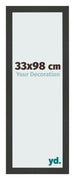 Fotolijst 33x98cm Zwart Houtnerf MDF Bologna Voorzijde Maat | Yourdecoration.nl