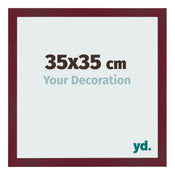 Fotolijst 35x35 cm Wijnrood Geveegd MDF Bologna Voorzijde Maat | Yourdecoration.nl