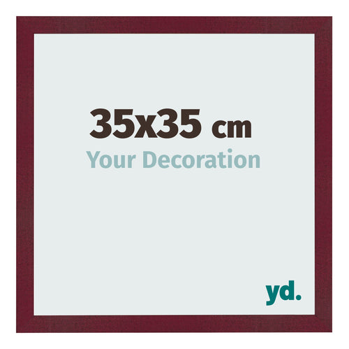 Fotolijst 35x35 cm Wijnrood Geveegd MDF Bologna Voorzijde Maat | Yourdecoration.nl