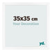 Fotolijst 35x35 cm Wit Mat MDF Bologna Voorzijde Maat | Yourdecoration.nl
