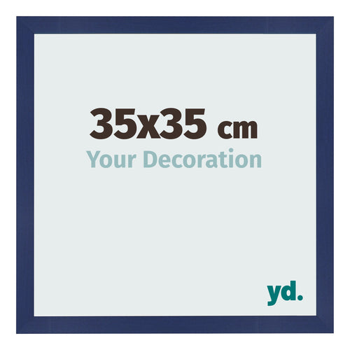 Fotolijst 35x35cm Donkerblauw Geveegd MDF Bologna Voorzijde Maat | Yourdecoration.nl