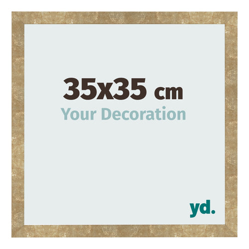 Fotolijst 35x35cm Goud Antiek MDF Bologna Voorzijde Maat | Yourdecoration.nl